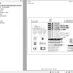 Manitou Telehandler MLT 741 120 LSU POWERSHIFT S3 E2 Parts Catalog 547971