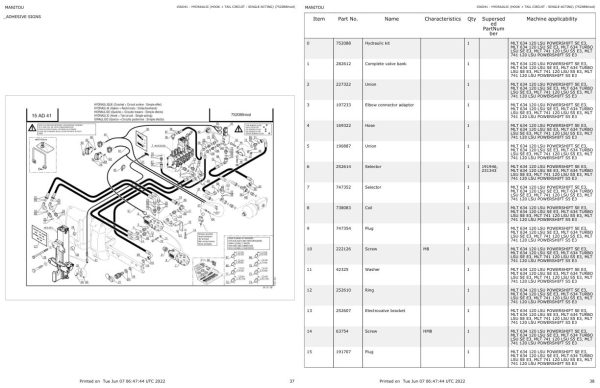 Manitou Telehandler MLT 741 120 LSU S5 E3 Parts Catalog 547977 1