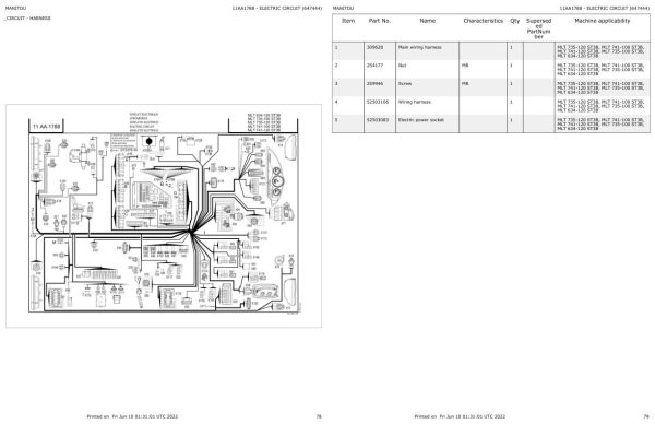 Manitou Telehandler MLT 741 120 ST3B Parts Catalog 647444 1