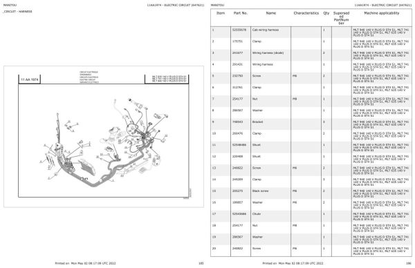 Manitou Telehandler MLT 741 140 V PLUS D ST4 S1 Parts Catalog 647621 1