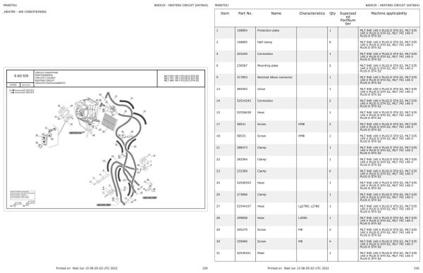 Manitou Telehandler MLT 741 140 V PLUS D ST4 S2 Parts Catalog 647664 1
