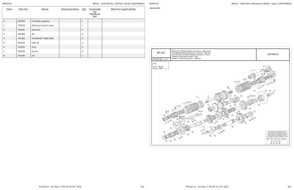 Manitou Telehandler MLT 741 TURBO LSU S6 E3 Parts Catalog 647082 1
