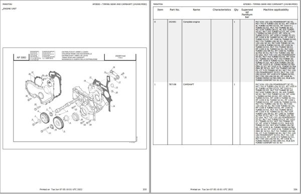 Manitou Telehandler MLT 742 H TURBO LSU S3 E2 Parts Catalog 547972 1
