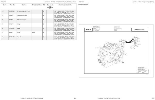 Manitou Telehandler MLT 840 115 PS JD ST4 S3 Parts Catalog 647671 1
