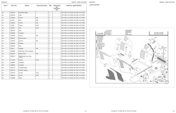 Manitou Telehandler MLT 840 137 ST3B Parts Catalog 647269 1