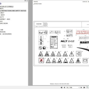 Manitou Telehandler MLT 845 120D ST4 S1 Parts Catalog 649135