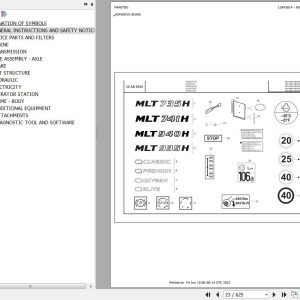 Manitou Telehandler MLT 935 100 H ST3B Parts Catalog 648834