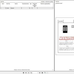 Manitou Telehandler MLT 960 104JD H ST4 S1 Parts Catalog 648905