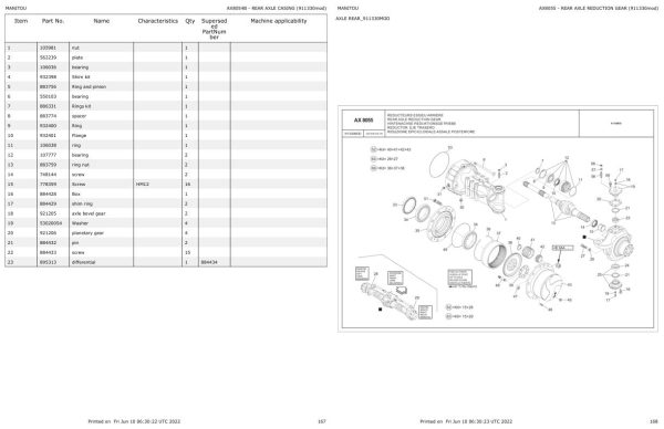 Manitou Telehandler MLT 960 104JD ST4 S2 ARMEE FRANCAISE Parts Catalog 649046 1