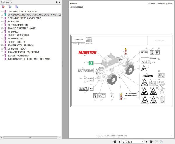 Manitou Telehandler MLT 961 145 V PLUS L JD ST4 S1 Parts Catalog 649085