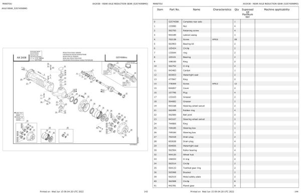 Manitou Telehandler MLT X 1041 145 PS L Y ST3A S1 Parts Catalog 647797 1
