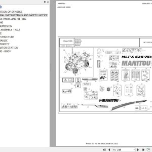 Manitou Telehandler MLT X 625 H 75K ST3A S2 Parts Catalog 647807