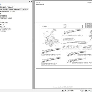 Manitou Telehandler MLT X 737 130 PS D ST3A S1 Parts Catalog 647663