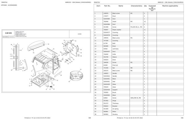 Manitou Telehandler MLT X 845 120 H S4 E3 Parts Catalog 648628 1