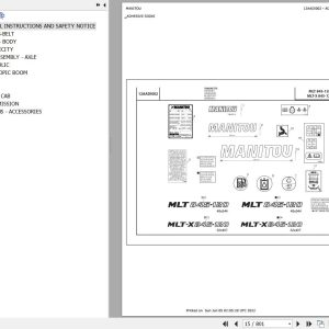 Manitou Telehandler MLT X 845 120 S5 E3 Parts Catalog 648616