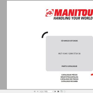 Manitou Telehandler MLT X 845 120M ST3A S6 Parts Catalog 649225