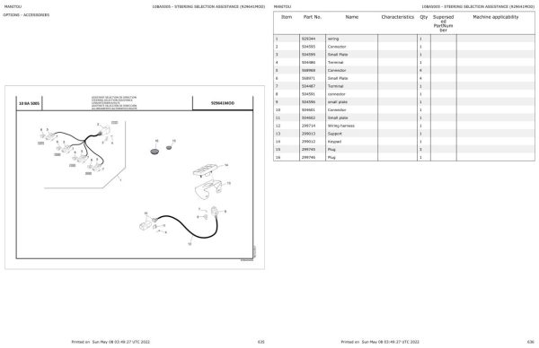Manitou Telehandler MLT X 960 H 140 ST3A Parts Catalog 648807 1