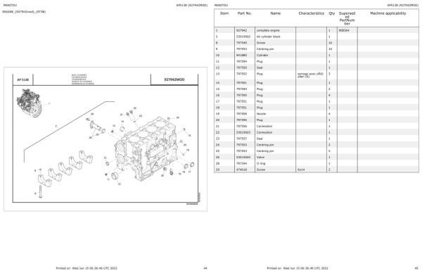 Manitou Telehandler MRT 1440 EASY 75P 400 ST3B S2 Parts Catalog 649055 1