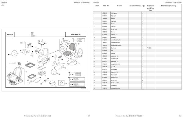 Manitou Telehandler MRT 1640 360 EASY ST3B Parts Catalog 648804 1
