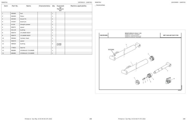 Manitou Telehandler MRT 1640 400 EASY ST3B Parts Catalog 648745 1