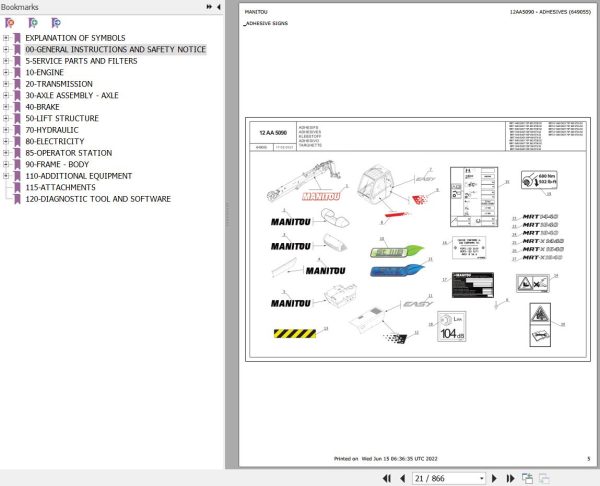Manitou Telehandler MRT 1640 EASY 75P 360 ST3B S2 Parts Catalog 649055