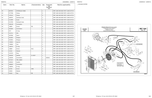 Manitou Telehandler MRT 1840 400 EASY MOT 1104D 44T E3 Parts Catalog 648573 1