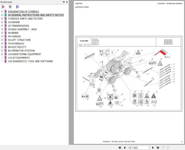 Manitou Telehandler MRT 2145 360 115D ST5 S1 Parts Catalog 649295