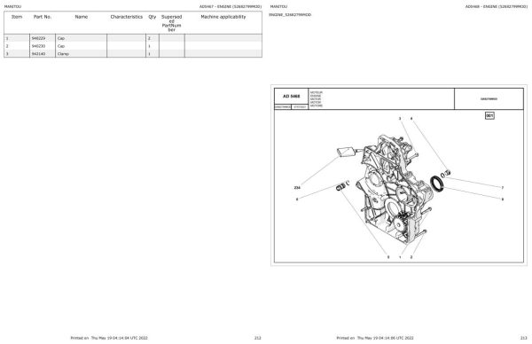 Manitou Telehandler MRT 2145 360 115D ST5 S1 Parts Catalog 649295 1