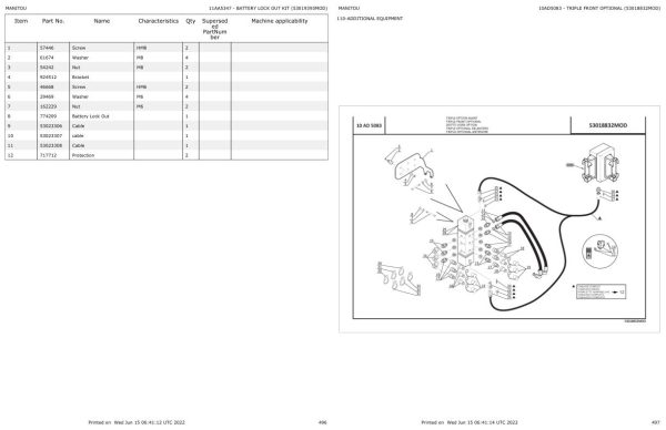 Manitou Telehandler MRT 2145 75P 360 EASY ST3B S1 Parts Catalog 648975 1