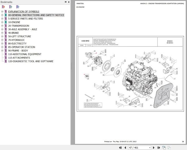 Manitou Telehandler MRT 2260 360 160Y ST5 S1 Parts Catalog 649284
