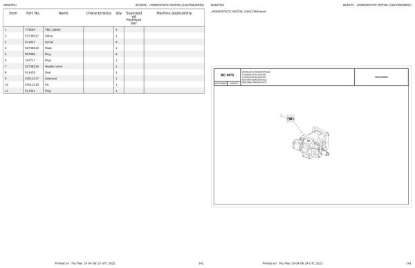 Manitou Telehandler MRT 2260 360 160Y ST5 S1 Parts Catalog 649284 1