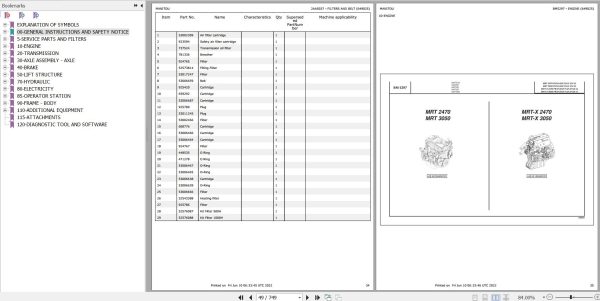 Manitou Telehandler MRT 2470 PRIVILEGE PLUS ST4 S1 Parts Catalog 649025