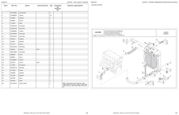 Manitou Telehandler MRT 2570 360 175Y ST5 S1 Parts Catalog 649285 1
