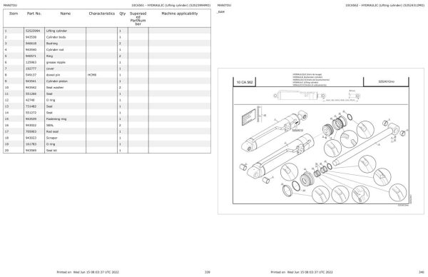 Manitou Telehandler MRT X 1440 EASY 75P 400 ST3A S2 Parts Catalog 649055 1
