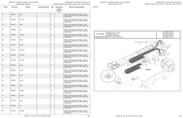 Manitou Telehandler MRT X 1645 400 115D ST3A S1 Parts Catalog 649294 1