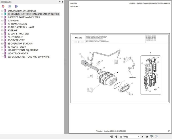 Manitou Telehandler MRT X 2145 EASY 75P 360 ST3A S2 Parts Catalog 649035