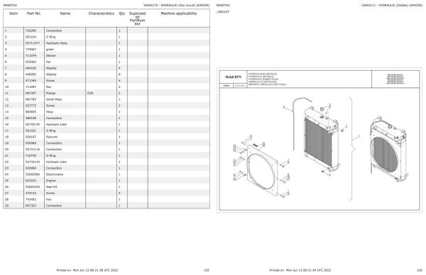 Manitou Telehandler MRT X 2545 400 115D ST5 S1 Parts Catalog 649295 1