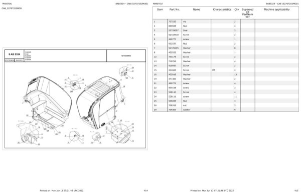 Manitou Telehandler MRT X 3060 360 175Y ST3A S1 Parts Catalog 649285 1