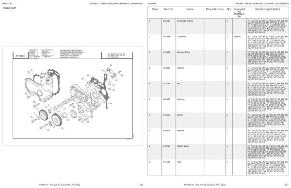 Manitou Telehandler MT 1030 S S2 E2 Parts Catalog 547854 1
