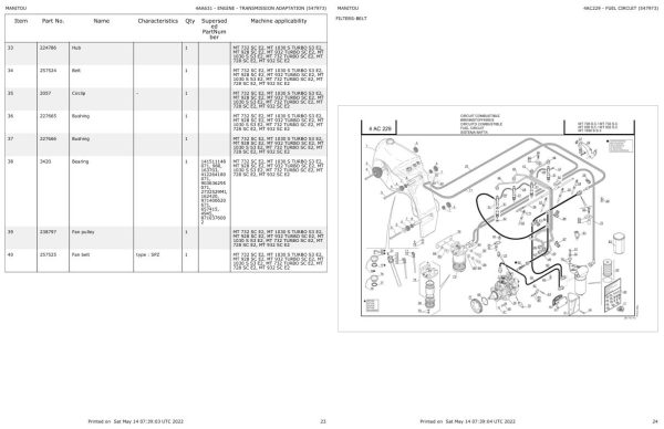 Manitou Telehandler MT 1030 S S3 E2 Parts Catalog 547973 1