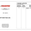 Manitou Telehandler MT 1030 ST Serie 2 E2 Parts Catalog CD547910