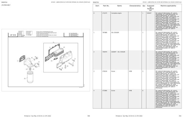 Manitou Telehandler MT 1044 A PRIVILEGE Parts Catalog 547994 1 1