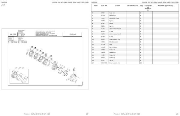 Manitou Telehandler MT 1044 EP PRIVILEGE Parts Catalog 547994 1