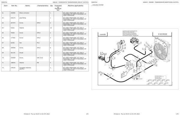 Manitou Telehandler MT 1044 H PRIVILEGE Parts Catalog 547974 1