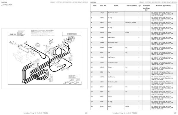 Manitou Telehandler MT 1058 PRIVILEGE Parts Catalog 547958 1