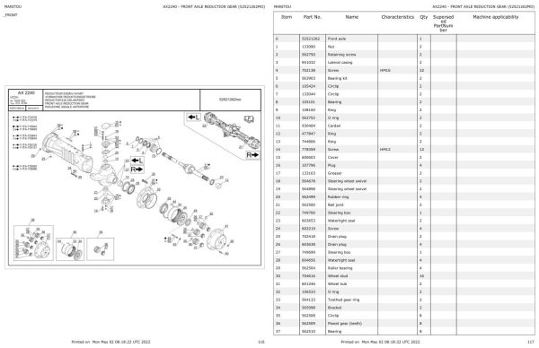 Manitou Telehandler MT 1135 HA EASY 75D ST3B S1 Parts Catalog 647566 1