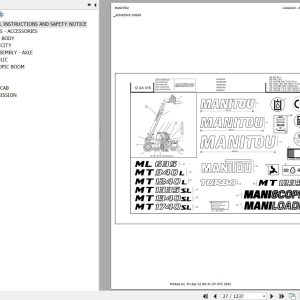 Manitou Telehandler MT 1235 S TURBO S3 E2 Parts Catalog 547848