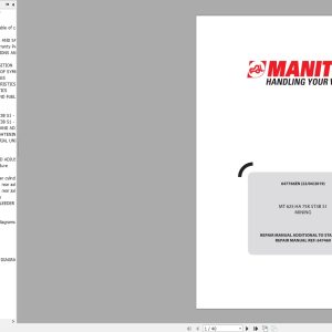 Manitou Telehandler MT 13.1 GB Repair Manual Operator Manuals Part Manual Update 2021 5