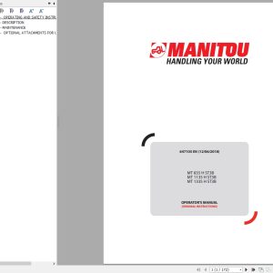 Manitou Telehandler MT 13.1 GB Repair Manual Operator Manuals Part Manual Update 2021 9
