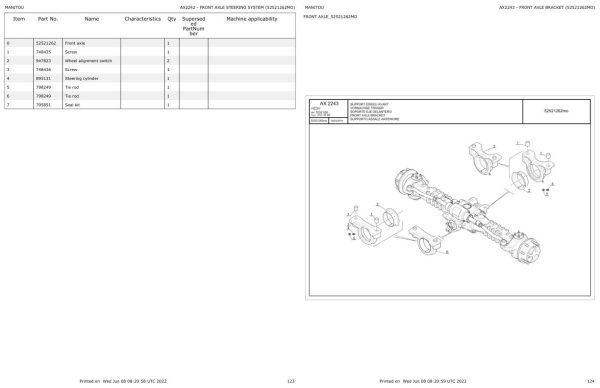 Manitou Telehandler MT 1335 HA EASY 75D ST5 S1 Parts Catalog 647763 1